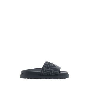Fendi Gray Fabric Flat Men's Sandals